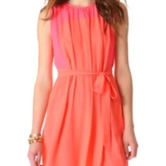 Madewell Dresses & Skirts - Madewell Neon Pink Coral Bungalow Shift 60s Inspired  Mini Dress sz XS GUC